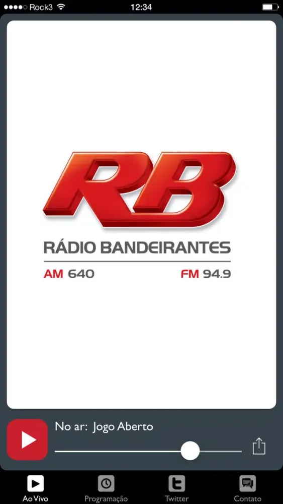 Ảnh chụp màn hình của Rádio Bandeirantes - RS