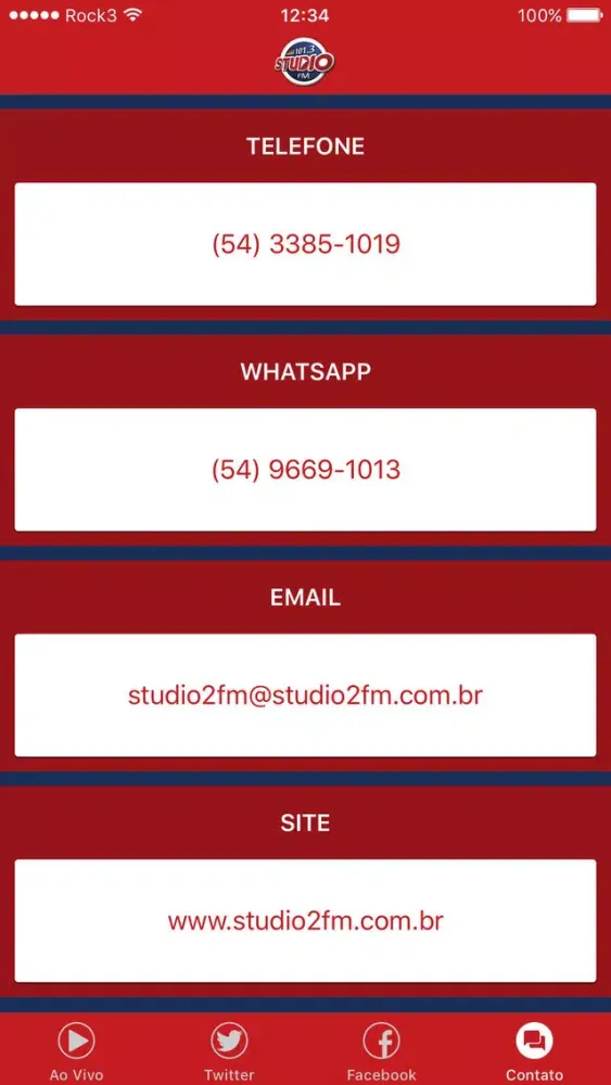 Captures d'écran de Rádio Studio FM
