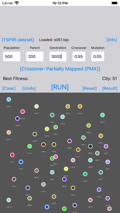 Tangkapan skrin A.I. Travel Salesman Problem