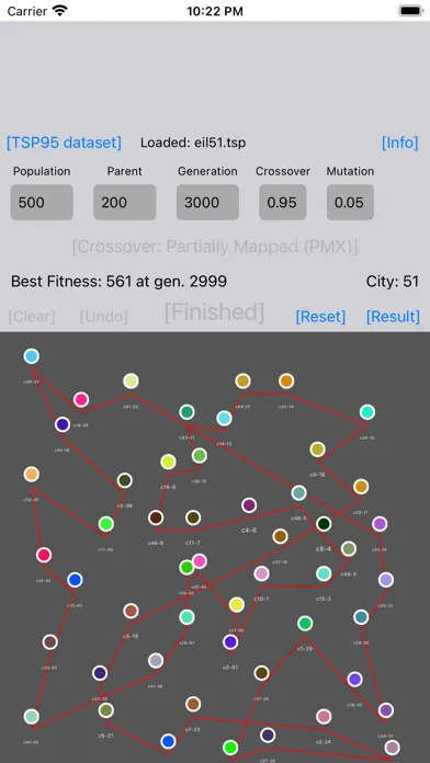 Tangkapan skrin A.I. Travel Salesman Problem