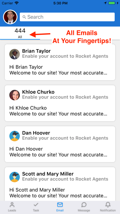 ภาพหน้าจอของ Rocket Agents CRM
