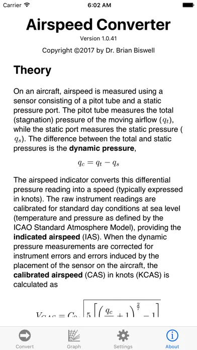 Capturas de tela do Airspeed Converter