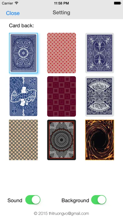 Tangkapan skrin Card Picker