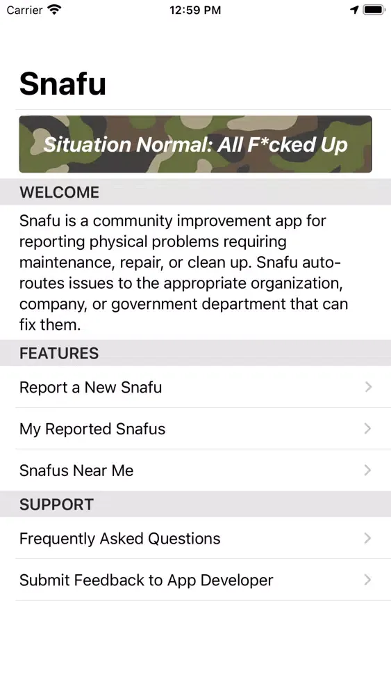 Screenshot di Snafu Mobile