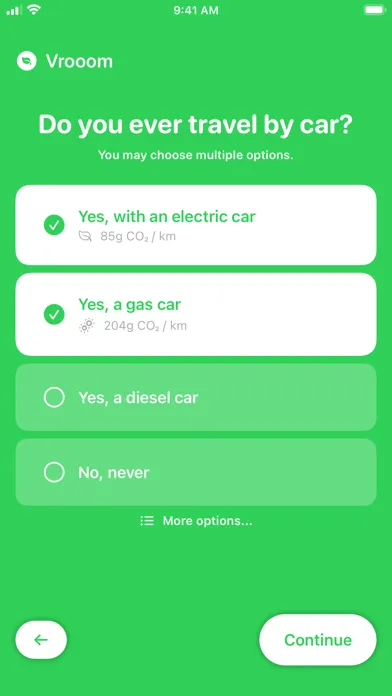 Tangkapan layar Vrooom - CO₂ Friendly Travel