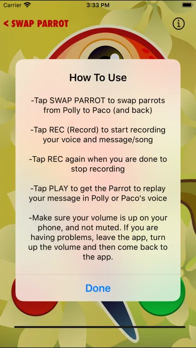 Capturas de pantalla de Talking Parrot Repeater