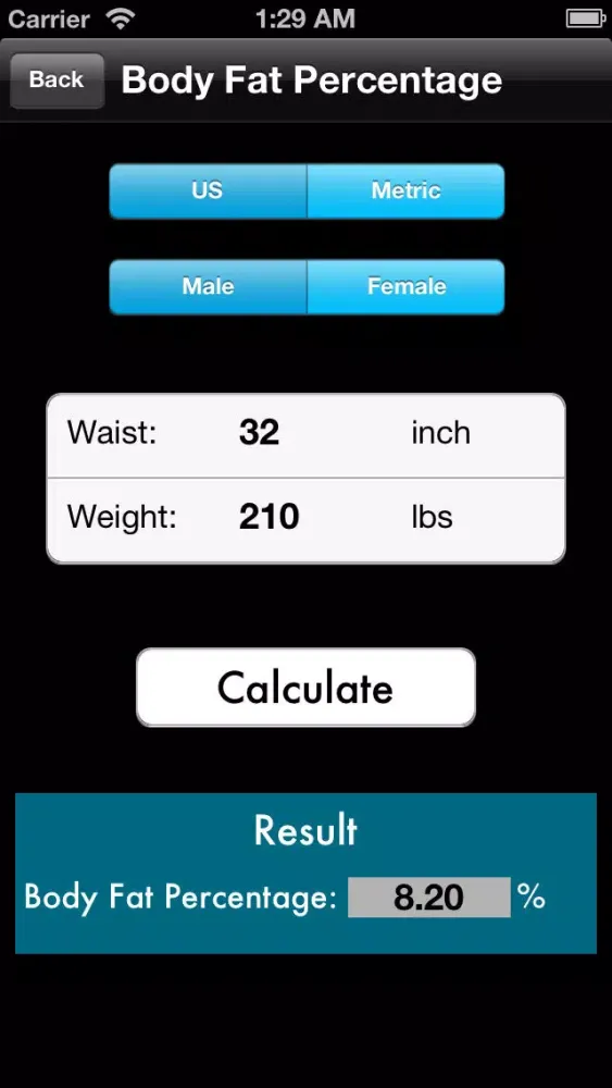Capturas de tela do BMI - BMR - Body Fat Percentage Calculator Free