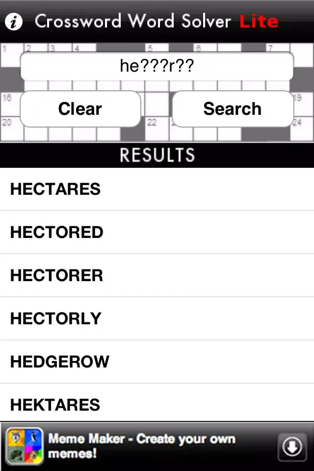 Capturas de tela do Crossword Word Solver Lite