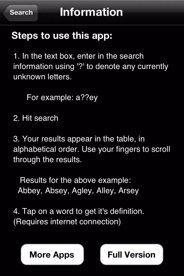 Capturas de tela do Crossword Word Solver Lite