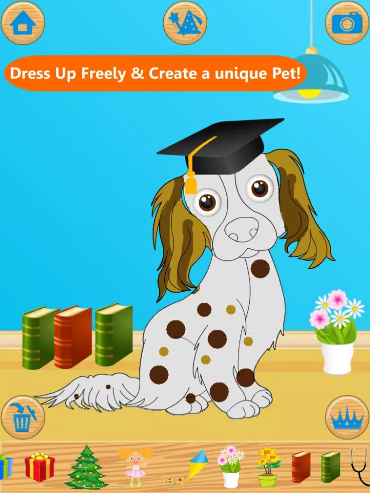 Capturas de tela do Paint & Dress up your pets - drawing, coloring and dress up game for kids FREE iPad 