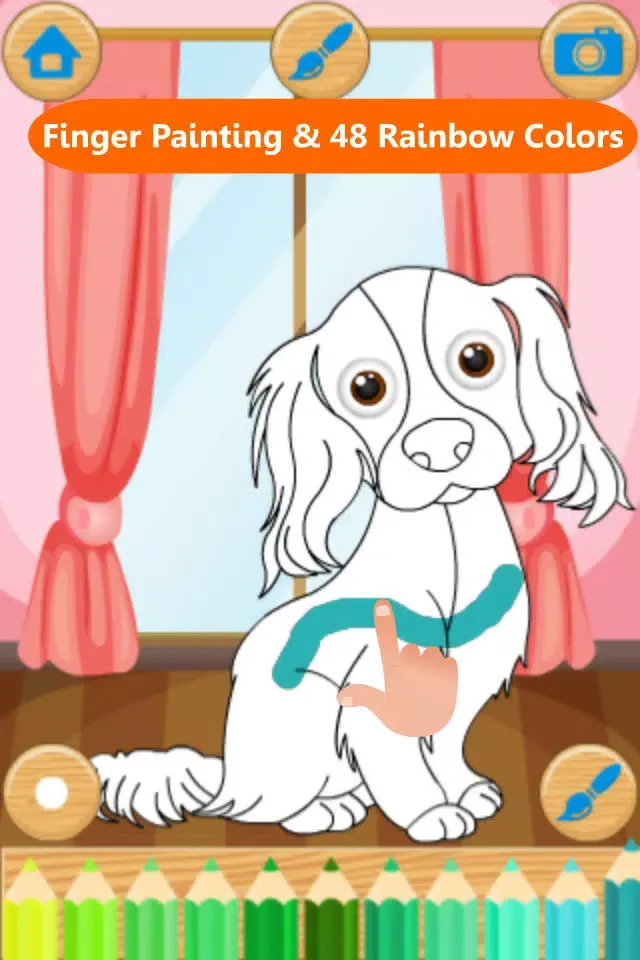 Capturas de tela do Paint & Dress up your pets - drawing, coloring and dress up game for kids FREE
