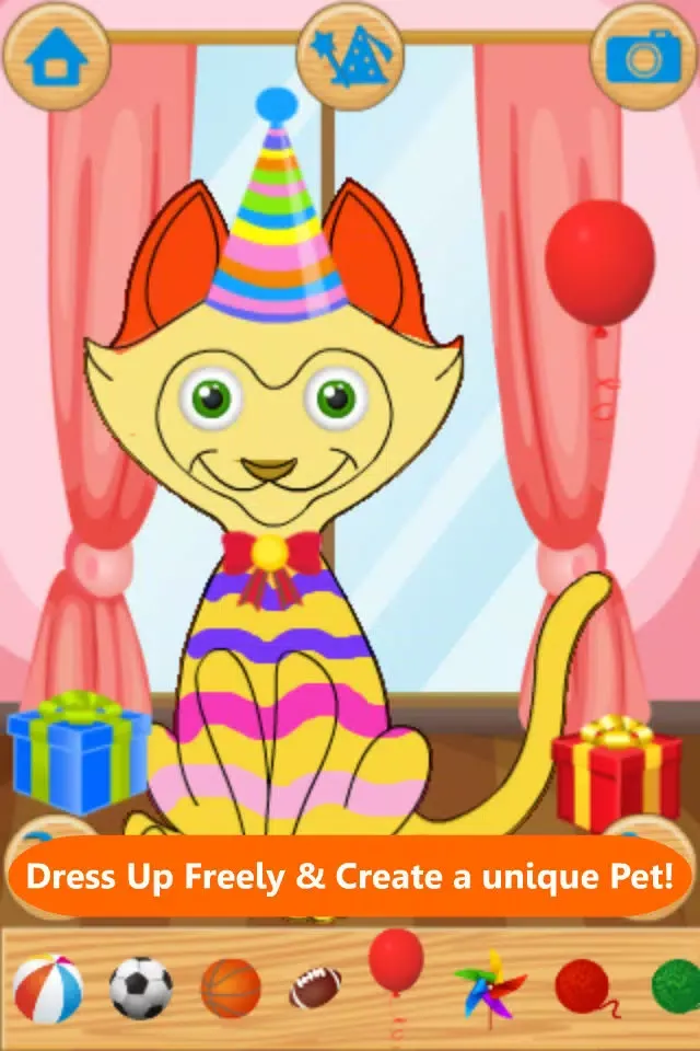 Capturas de tela do Paint & Dress up your pets - drawing, coloring and dress up game for kids FREE
