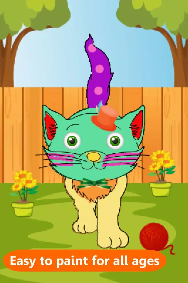 Capturas de tela do Paint & Dress up your pets - drawing, coloring and dress up game for kids FREE