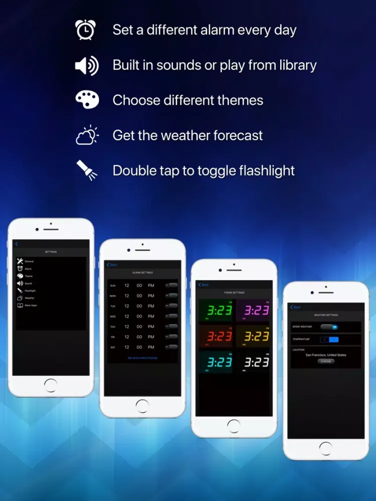 Tangkapan layar Alarm Clock by RPG iPad 