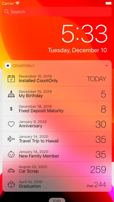 Screenshot di CountOnly - Countdown Days App