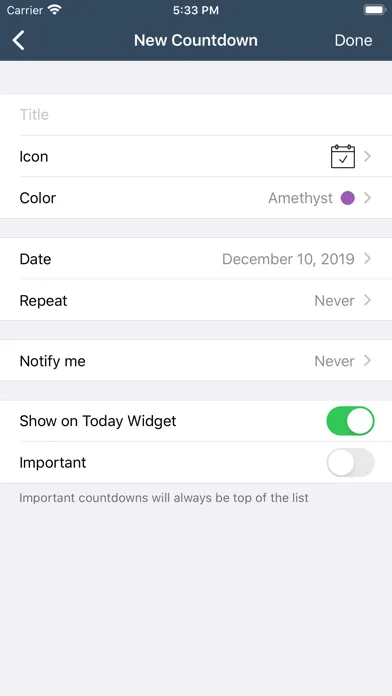 Screenshot di CountOnly - Countdown Days App