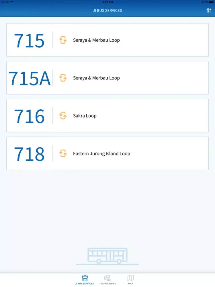 Jurong Island Transport App iPad  سکرین شاٹس