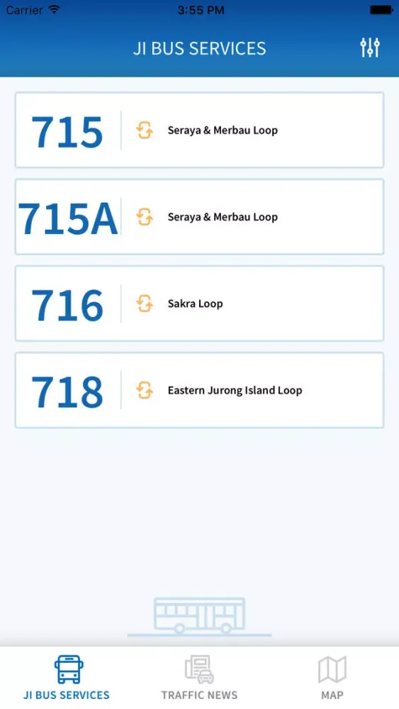 Jurong Island Transport App سکرین شاٹس
