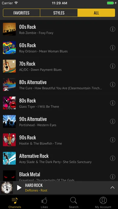 Tangkapan skrin Rock Radio - Curated Music
