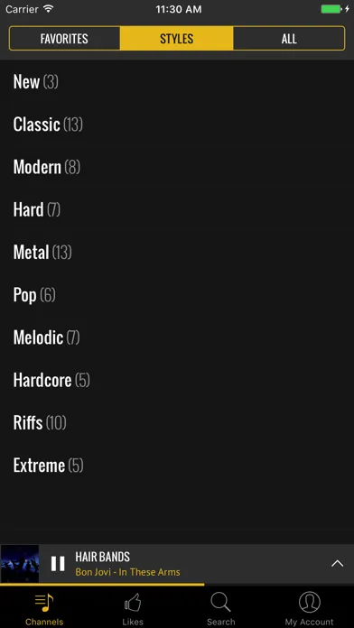 Tangkapan skrin Rock Radio - Curated Music