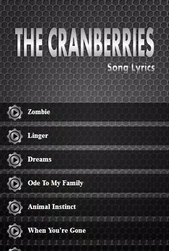 The Cranberries Album Lyrics スクリーンショット
