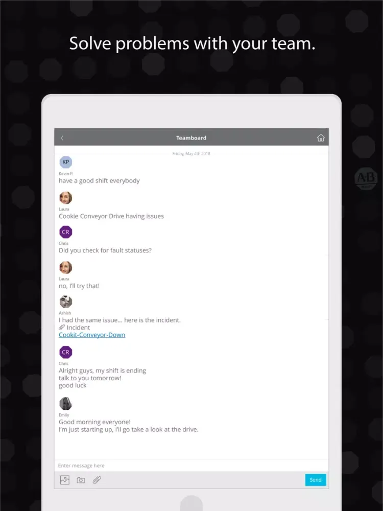 FactoryTalk® TeamONE™ iPad  Ekran Görüntüleri