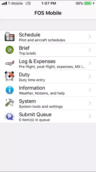 ARINCDirect FOS Mobile Screenshots