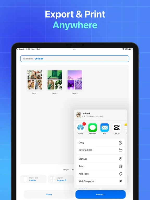 Captures d'écran de Image to PDF· iPad 