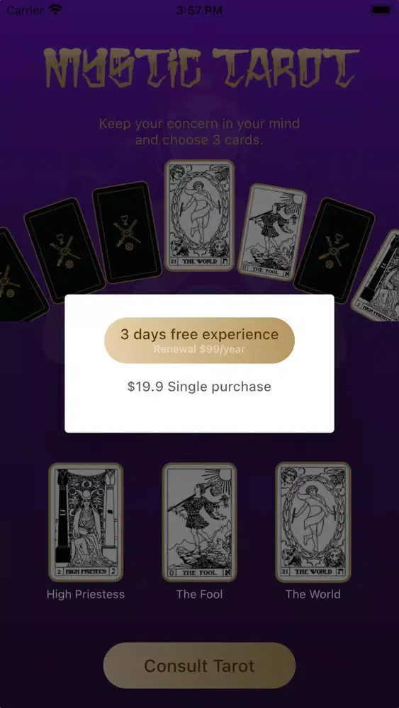 Screenshot di Crystal Tarot