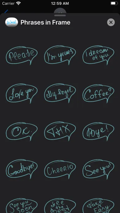 Capturas de tela do Phrases in frame