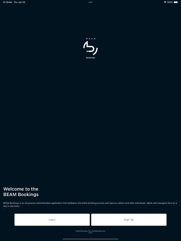 Capturas de tela do BEAM Bookings iPad 