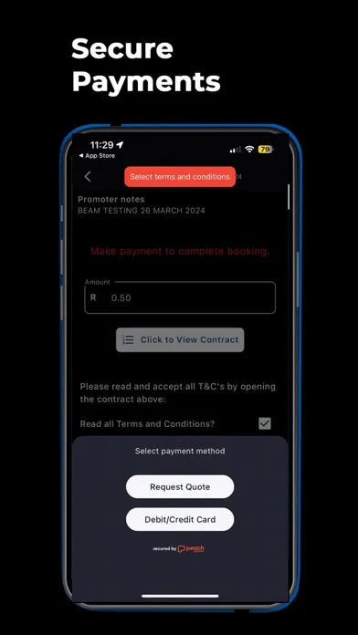 Capturas de tela do BEAM Bookings