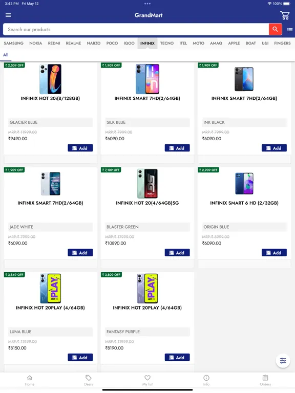 Ảnh chụp màn hình của Grand Mart iPad 