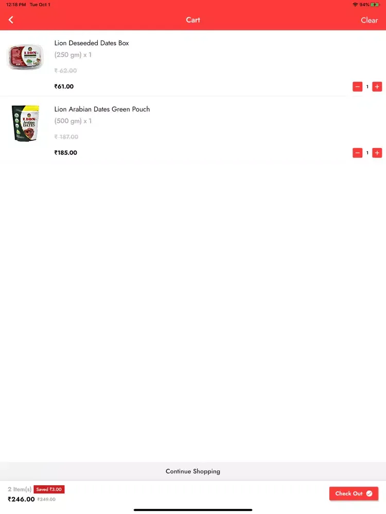 Ảnh chụp màn hình của Mithra Stores Super Market iPad 