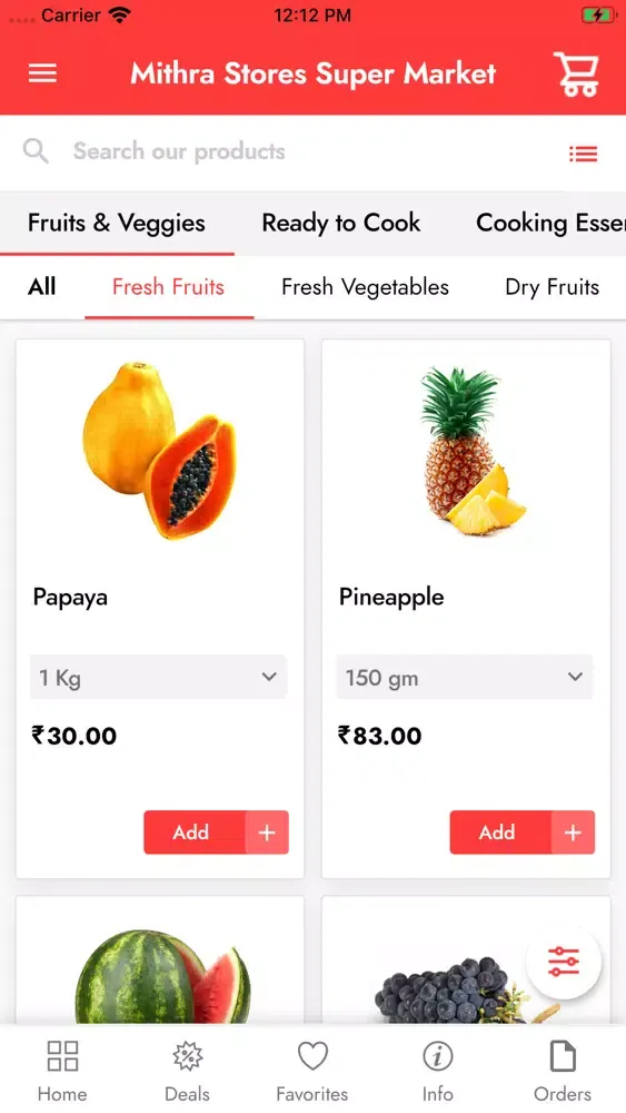 Ảnh chụp màn hình của Mithra Stores Super Market