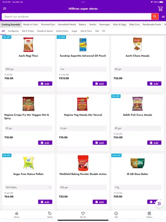 Zrzuty ekranu Mithran Super Stores iPad 