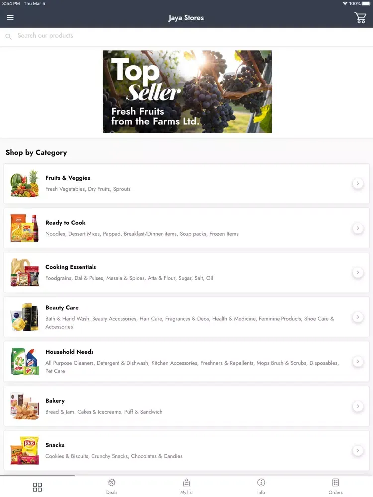 Скриншоты Jaya Stores iPad 