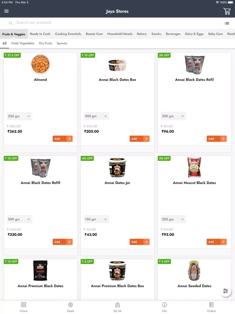 Скриншоты Jaya Stores iPad 