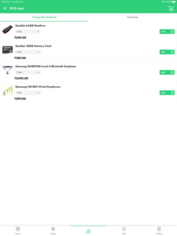 RVS Mart iPad  Screenshots