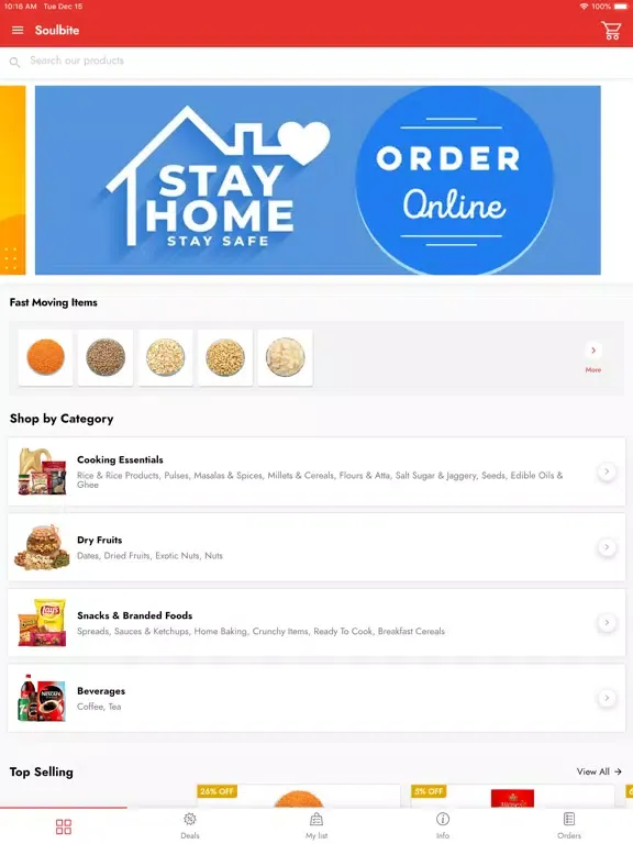 Ảnh chụp màn hình của Soulbite Online Grocery Store iPad 
