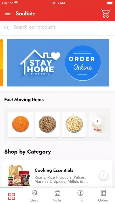 Ảnh chụp màn hình của Soulbite Online Grocery Store