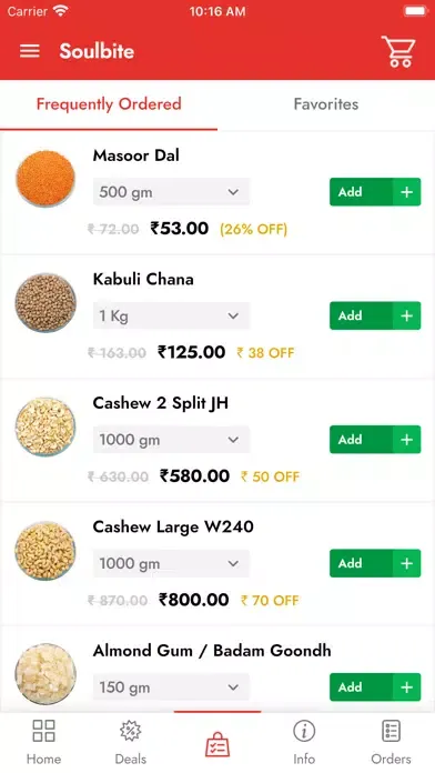 Ảnh chụp màn hình của Soulbite Online Grocery Store