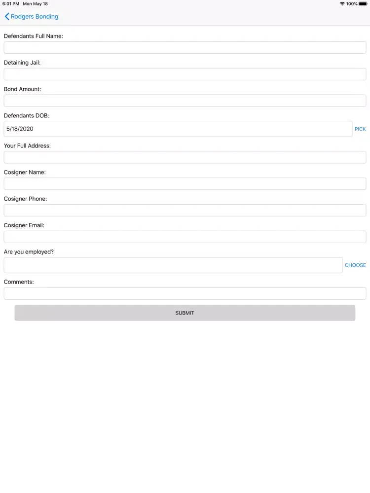 Rodgers Bail Bonding iPad  Screenshots