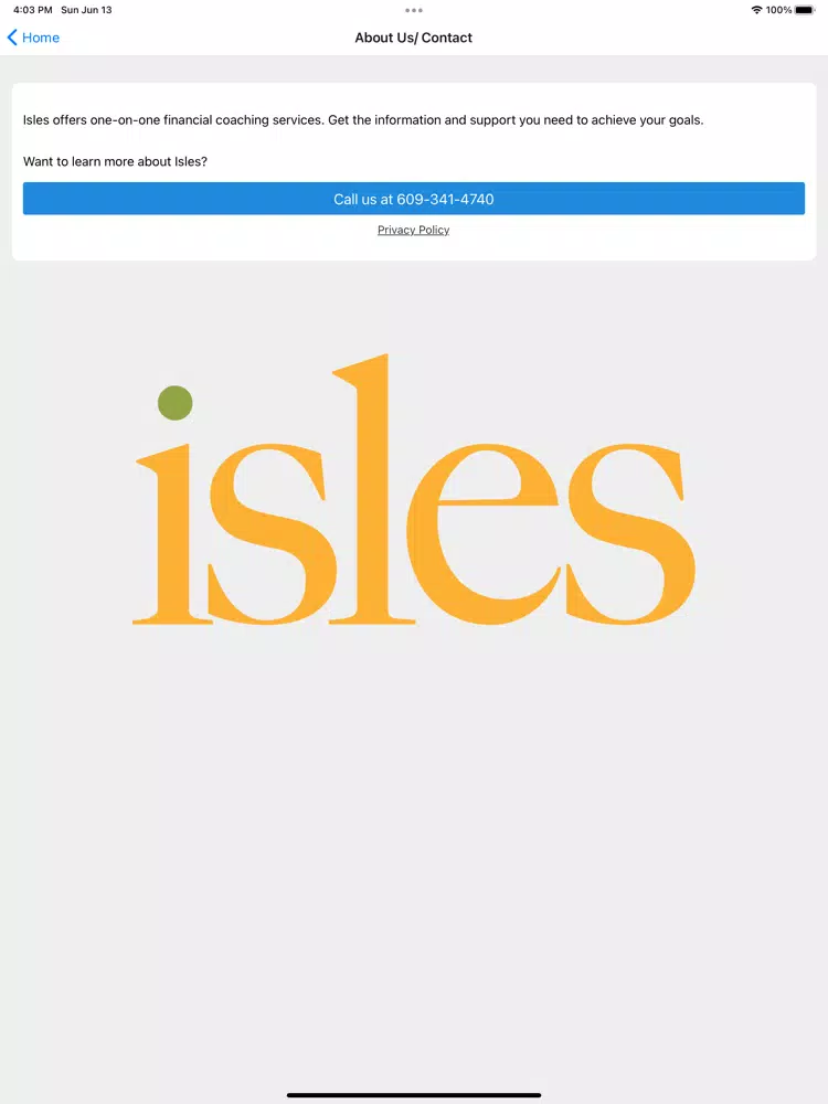 Скриншоты Isles Financial Solutions iPad 