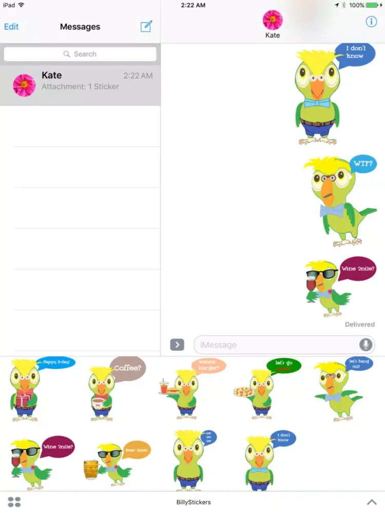 BillyStickers - Animated Parrot Fun Stickers iPad  Screenshots