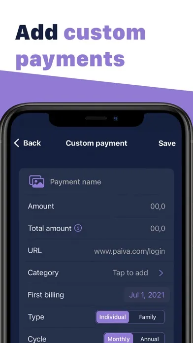 Paiva - Track subscriptions سکرین شاٹس