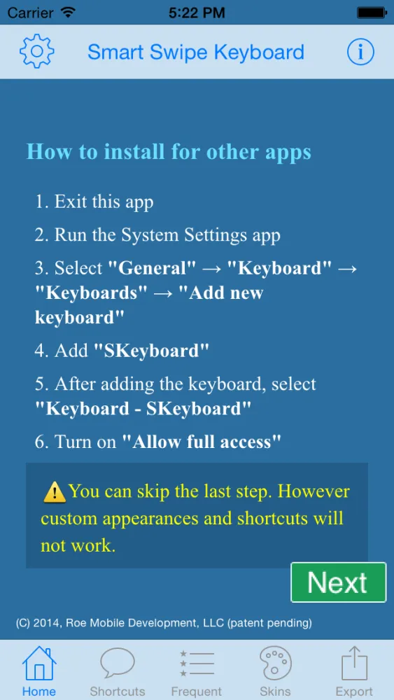Smart Swipe Keyboard Pro for iOS8應用截圖