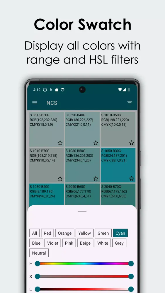 Capturas de pantalla de NCS Colors
