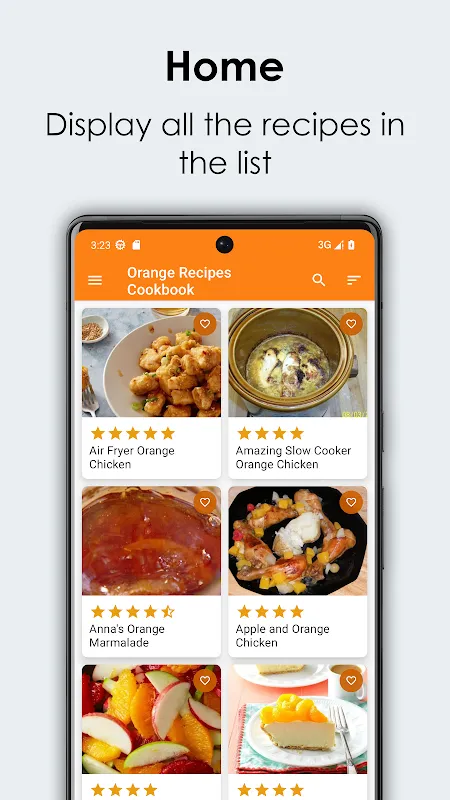 Orange Recipes Cookbook Screenshots