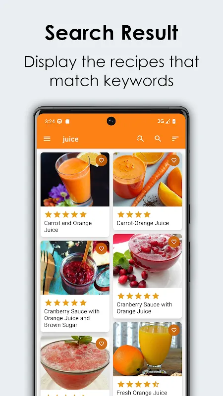Orange Recipes Cookbook Screenshots